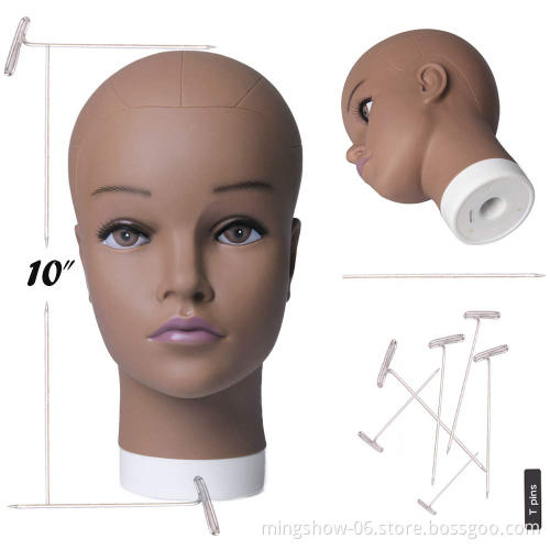 Hot sale African Mannequin Head Without Hair For Making Wig Hat Display Cosmetology Manikin Head Female Dolls Bald Training Head